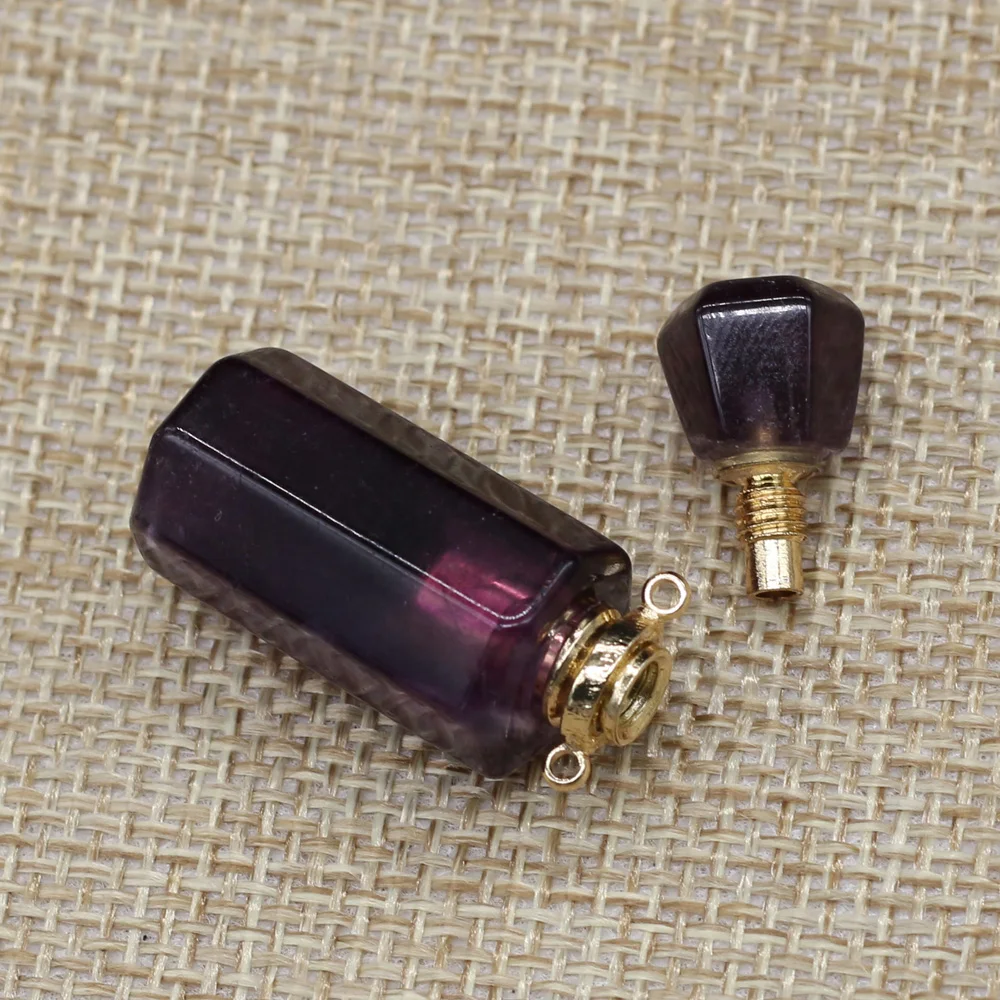 

Natural Stone Pendant Perfume Bottle High Quality Exquisite Pendant for Making DIY Necklace Accessories Size 15x38mm
