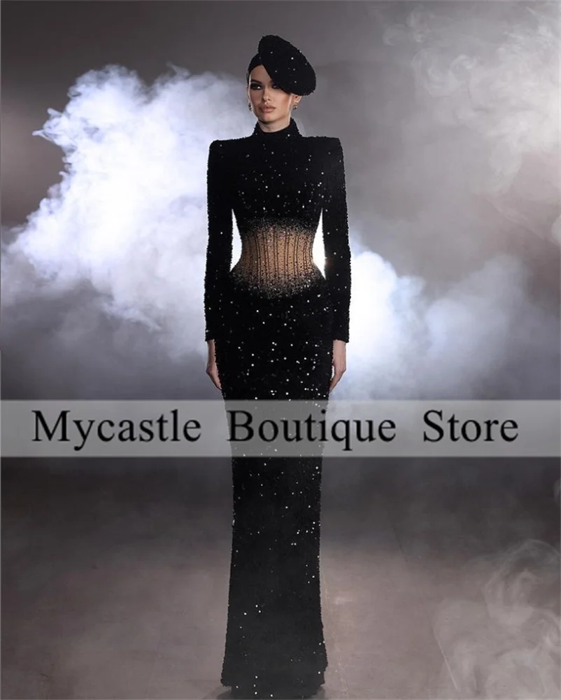 

Женское вечернее платье с длинным рукавом, Бордовое платье с блестками и юбкой-годе