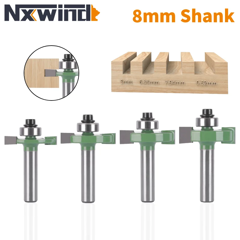 

NXWIND 8MM Shank "T" Type Sloting Bit Router Bit Woodworking Milling Cutter For Wood Bit Face Mill Carbide Cutter End Mill
