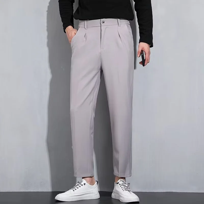 Men's New Casual Pants Wide Leg Pants Genuine Korean Sexy Korean Pants Men's Trendy Loose and Ankle Pants Men Clothing