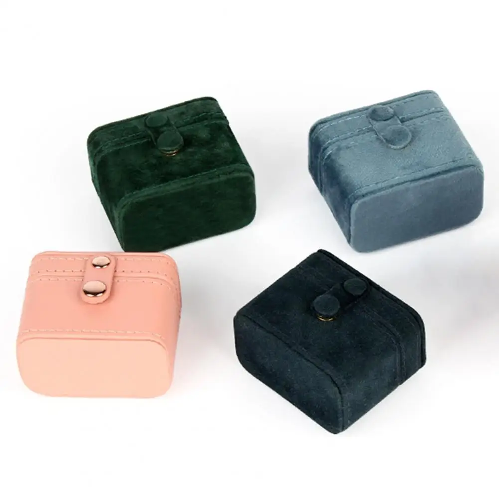 

Solid Color Chic Delicate Decorative Ring Jewelry Gift Box Faux Leather Ring Case Multi Slots Wedding Favors