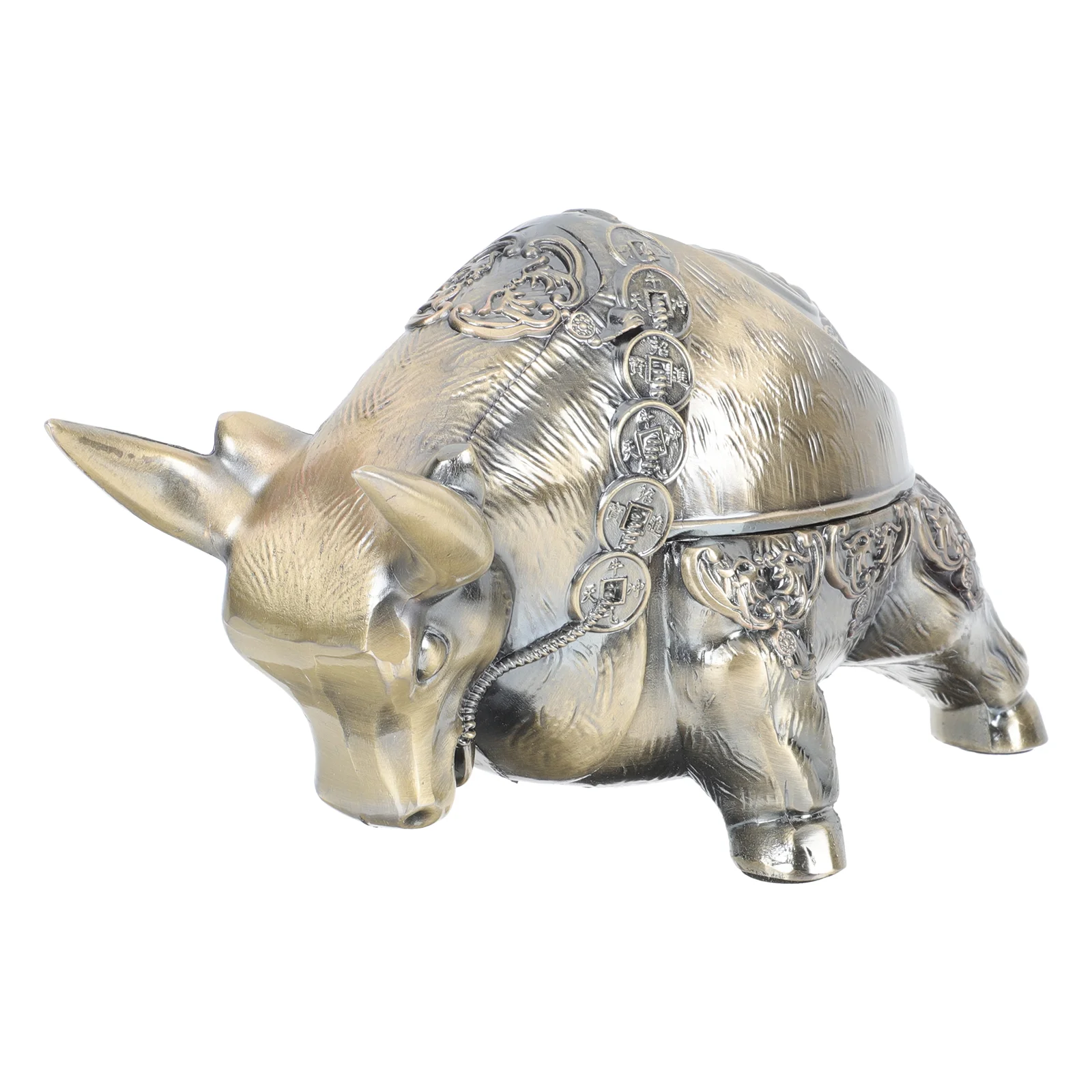 

Exquisite Ox Shape Ashtray Zinc Alloy Ashtray Creative Cigarette Butt Container