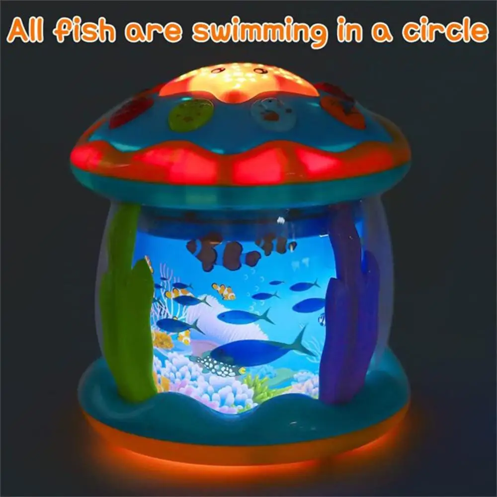 

Baby Montessori Musical Toy Ocean Rotary Projector Hand Clapping Drum With Music Lights Early Educational Toys Kids Xmas Gift