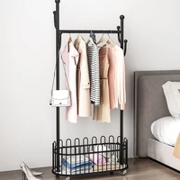 bedroom standing clothes rack foldable storage hanging metal coat rack wardrobes multifunctional tender ropa furniture home