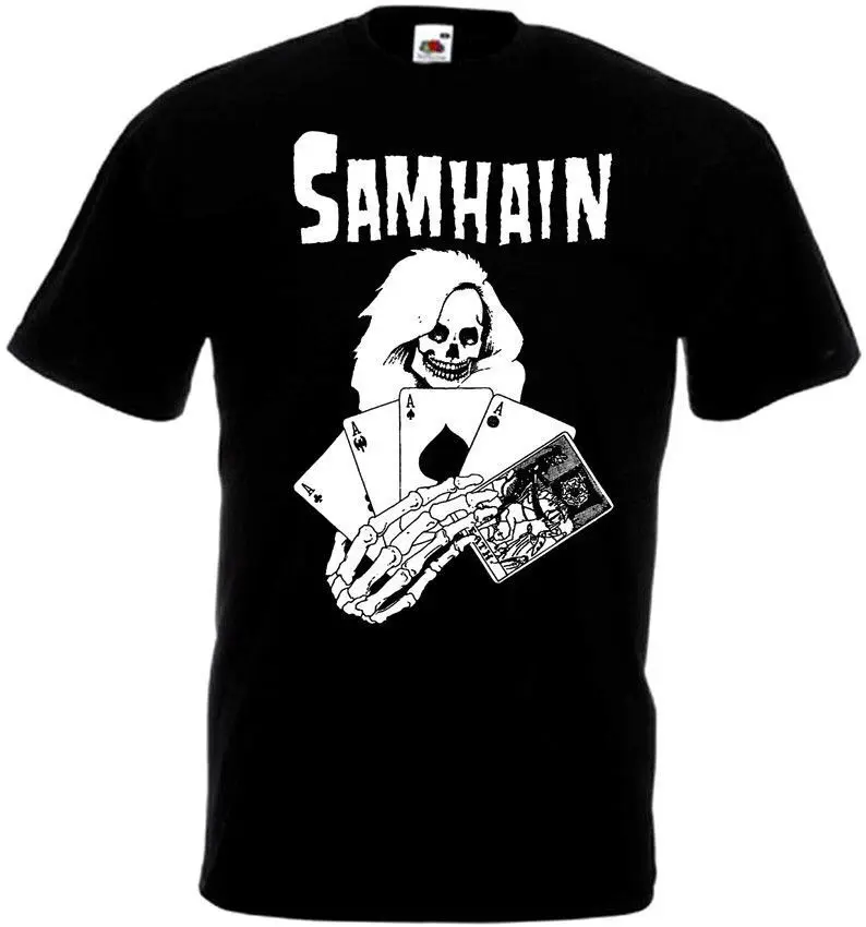 Samhain футболка с изображением карт смерти черный плакат ужас панк-браслет все