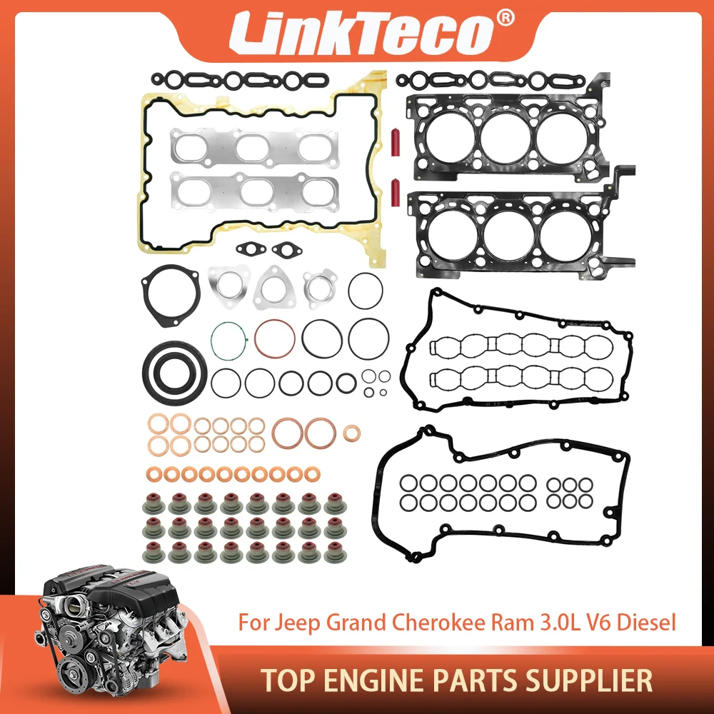 

Детали двигателя, полный комплект для капитального ремонта прокладки, подходит для 3.0 L T V6 Diesel EXF для Jeep Grand Cherokee Ram 1500 3.0L 14-19 68211174AA