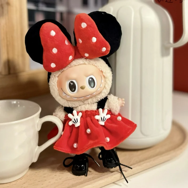 Только продажа одежды 17 см 15 Labubu милое платье с бантом Микки кавайный костюм