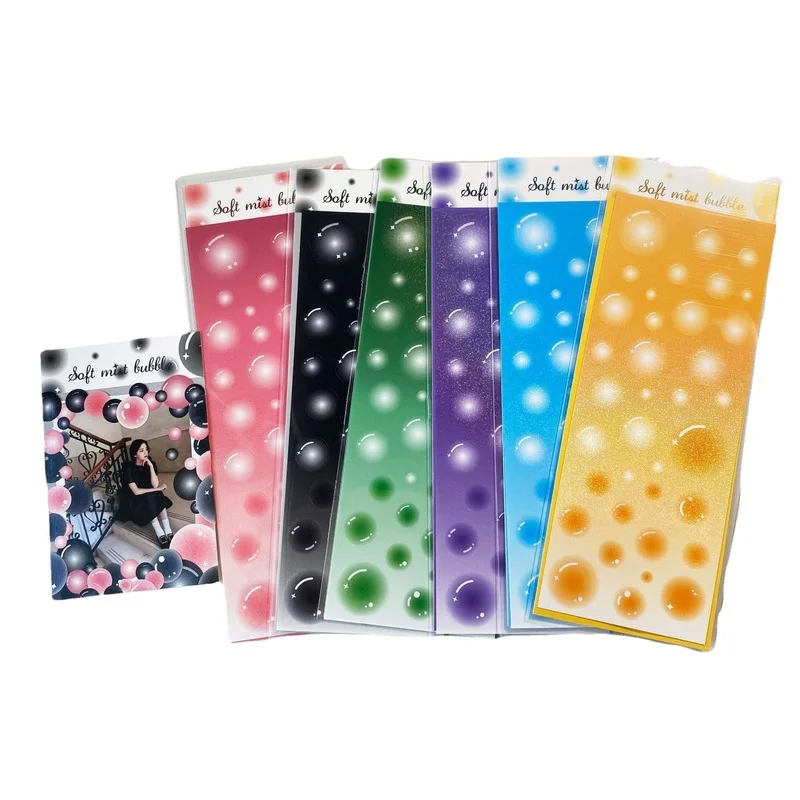 

Cute Bubble Laser Sticker Decorative Adhesive Stickers Kawaii Scrapbooking School Supplies Collage Material Korean Stationery