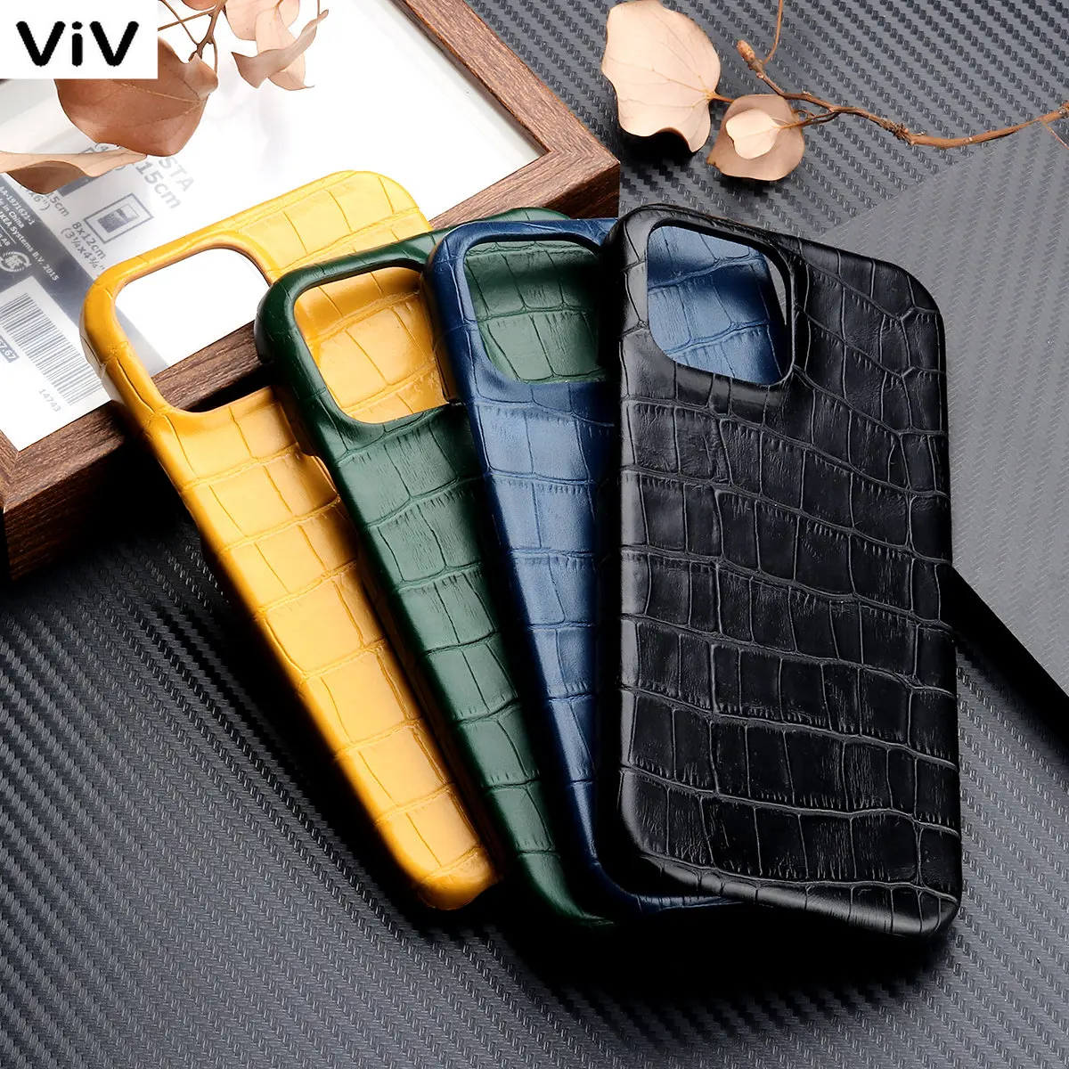 

Crocodile Grain Leather Case For iPhone 13 14 11 12 Pro Max 13Mini XR X XS Suede Lining Hard PC Shockproof Cover
