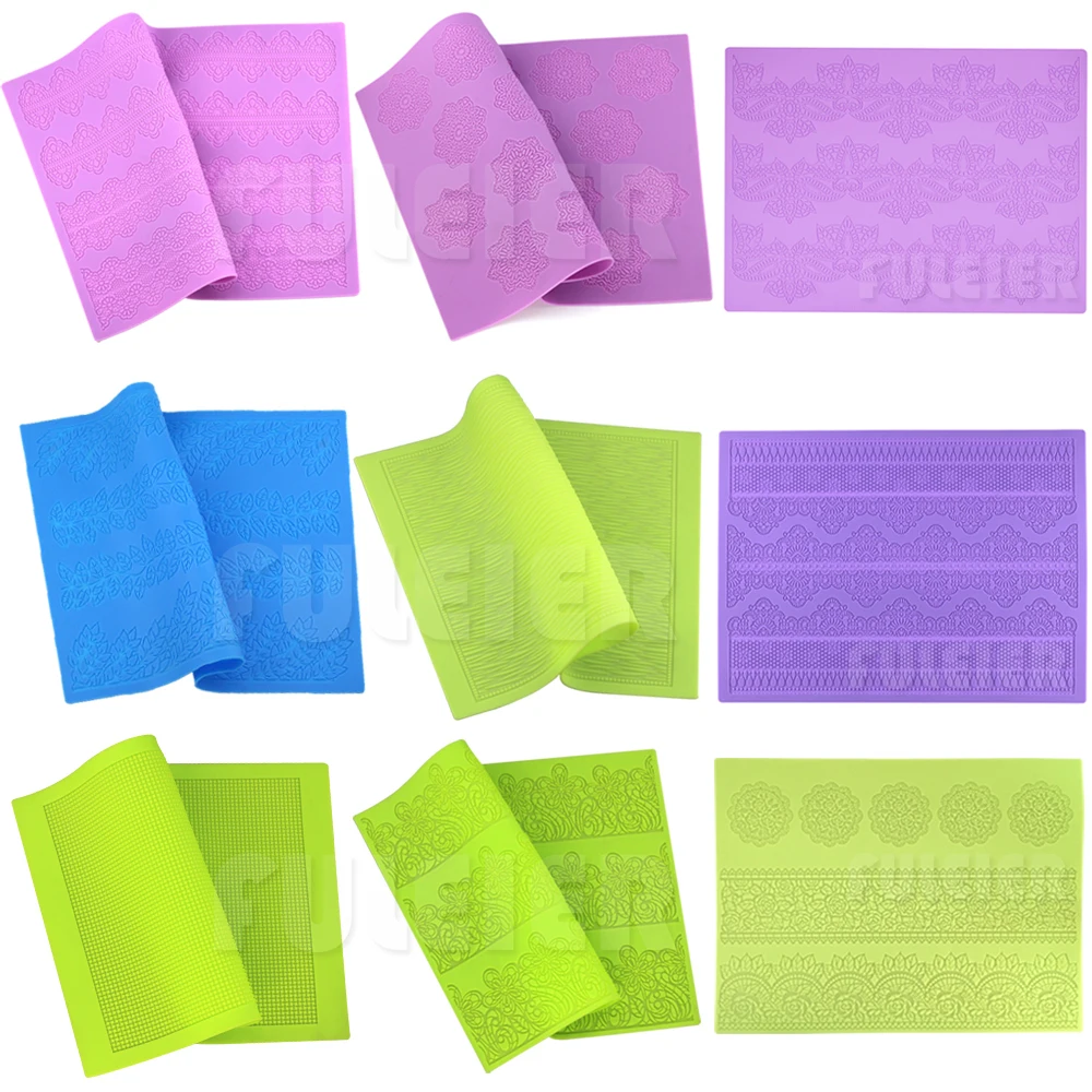 

Силиконовый кружевной коврик для выпечки, 11 видов