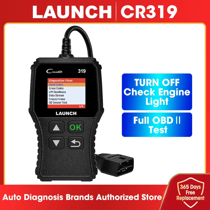 Сканер Launch Creader319 CR319 OBD2, считыватель кодов автомобиля, диагностический инструмент, автопроверка, код неисправности двигателя, считывание CR319 Сканер Launch Creader319 CR319 OBD2, считыватель кодов автомобиля, диагностический инструмент, автопроверка, код неисправности двигателя, считывание CR319