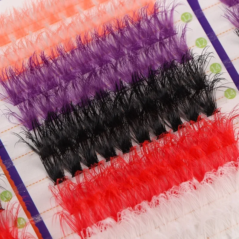 5-цветный набор для наращивания ресниц на Хэллоуин вьющиеся и плотные цвета