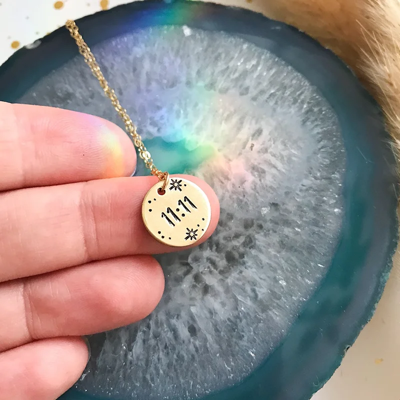 Женское круглое колье из нержавеющей стали с цифрами ангела значимое цифровое