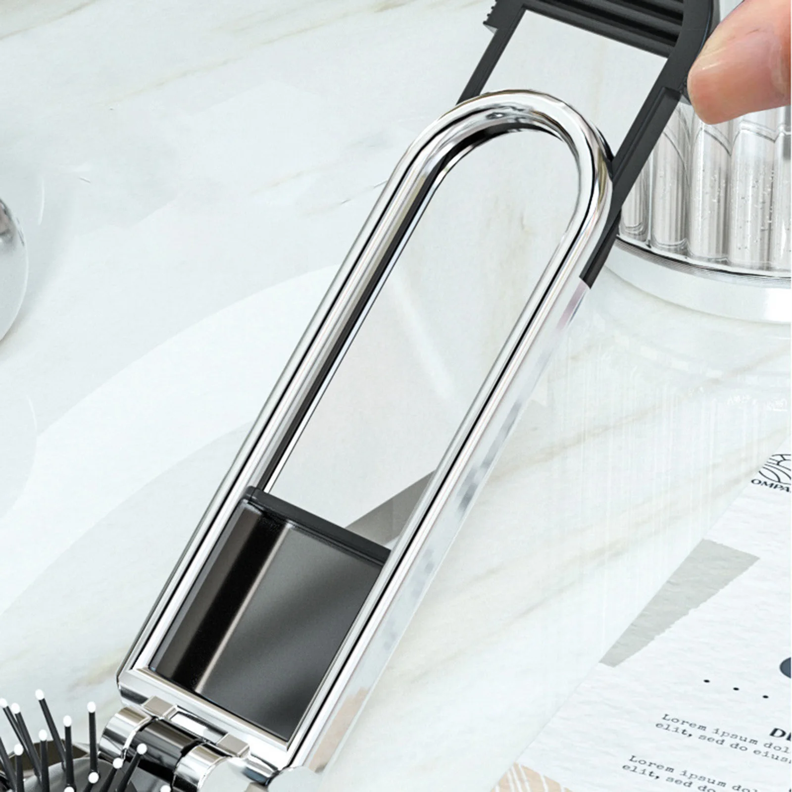 2 в 1 мини-портативная складная расческа зеркало алмазная воздушная подушка