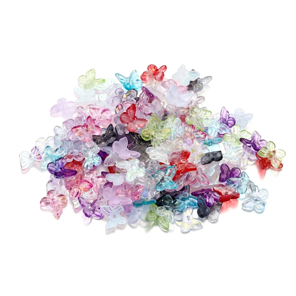 50 шт./пакет Mixcolour бабочка Форма стеклянные бусинки бисер свободный браслет с