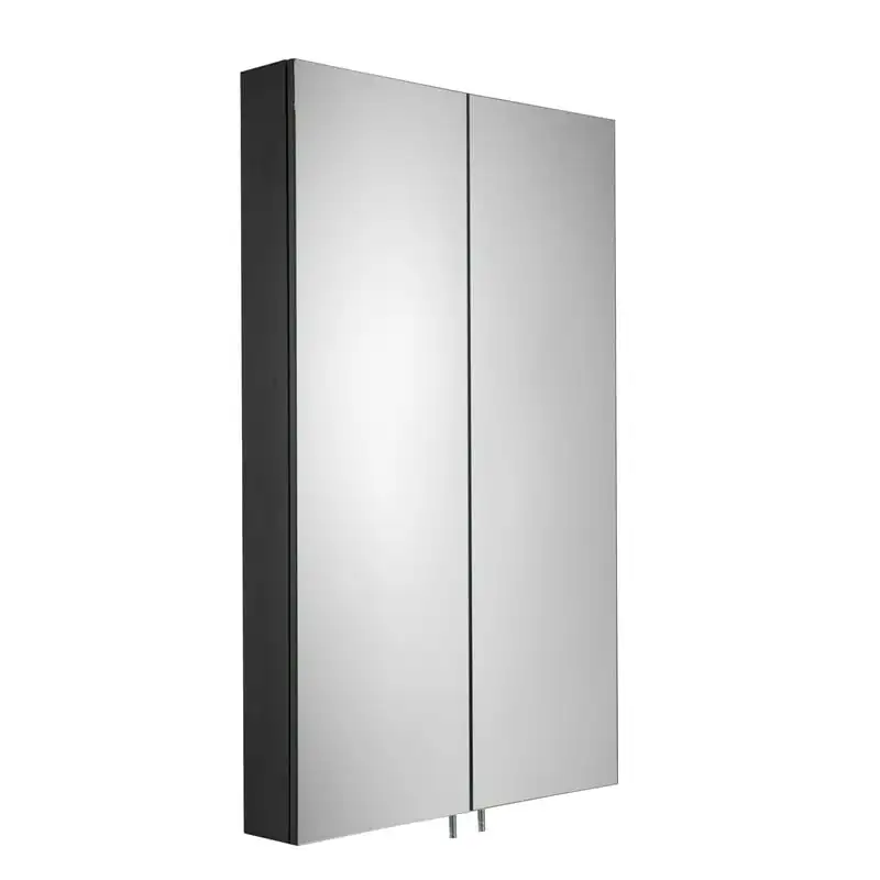

24 in. W x 26 in. H Double Door Black Steel Medicine Cabinet with Mirror