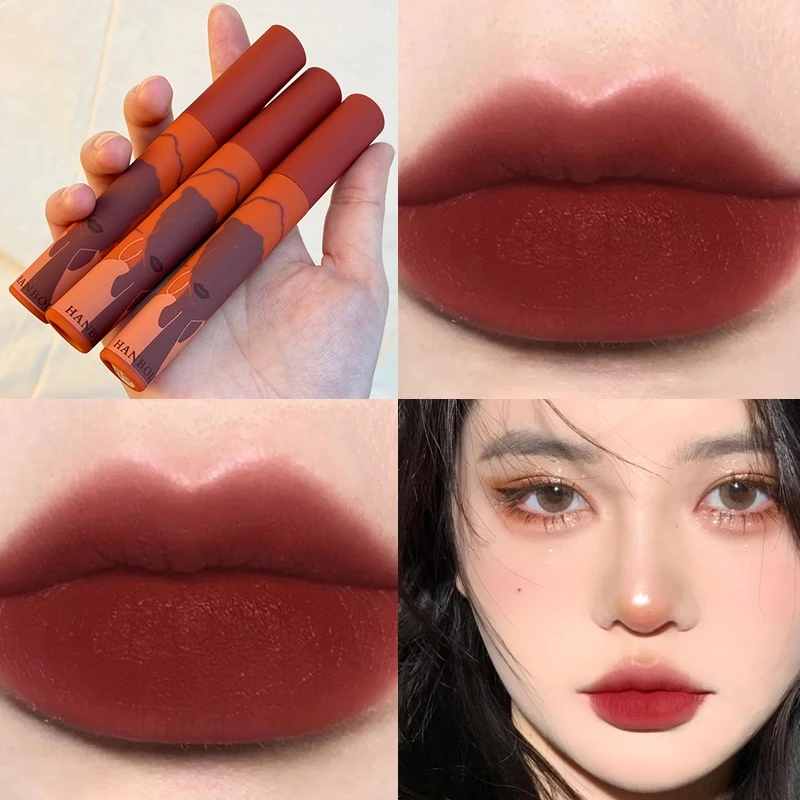 

5 Colors Velvet Matte Lip Gloss Waterproof Moisturizing Long-lasting Clay Lip Glaze Lipstick Temperament Sexy Red Lips Makeup