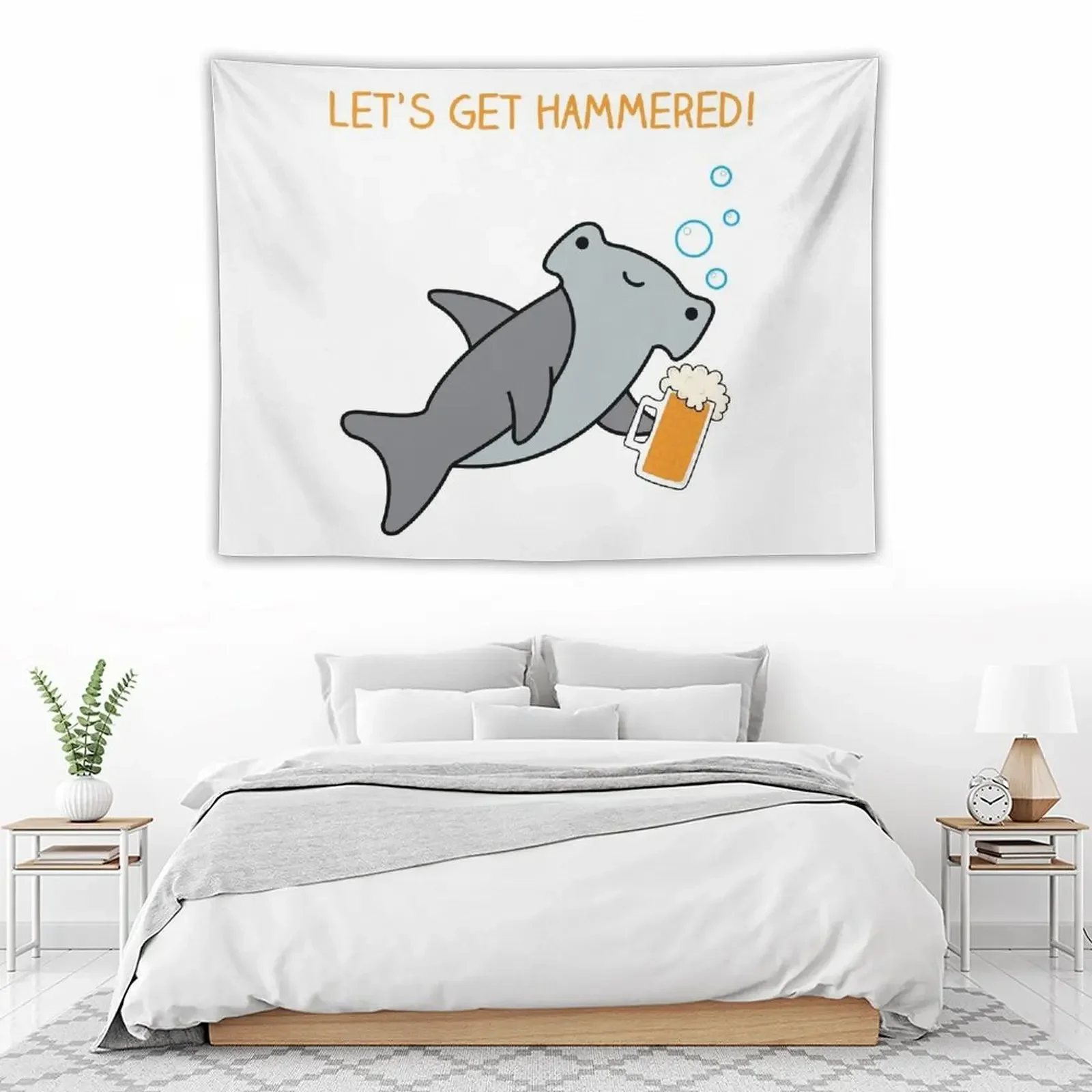 Let's get молотковое пиво Акула гобелен комнатный эстетический Декор для спальни