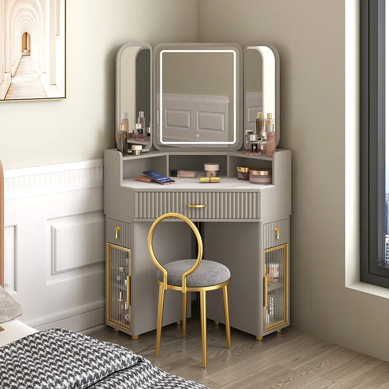 Роскошный деревянный туалетный столик угловой современный треугольный