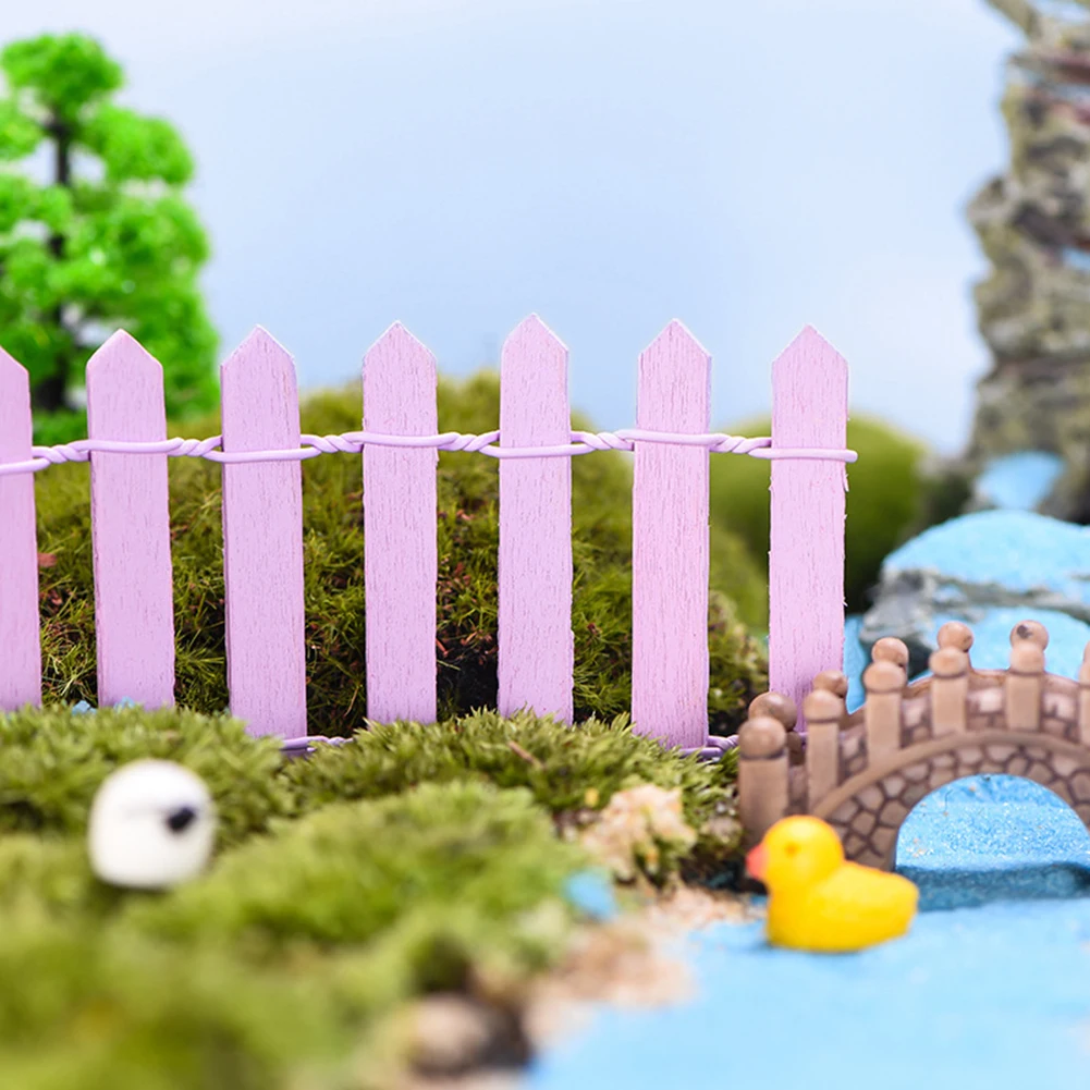 

Wooden Fencing Wood Barrier Fairy Garden Kit DIY Mini Landscape Fairy Garden Figurines Miniatures Accessories Handmade Crafts