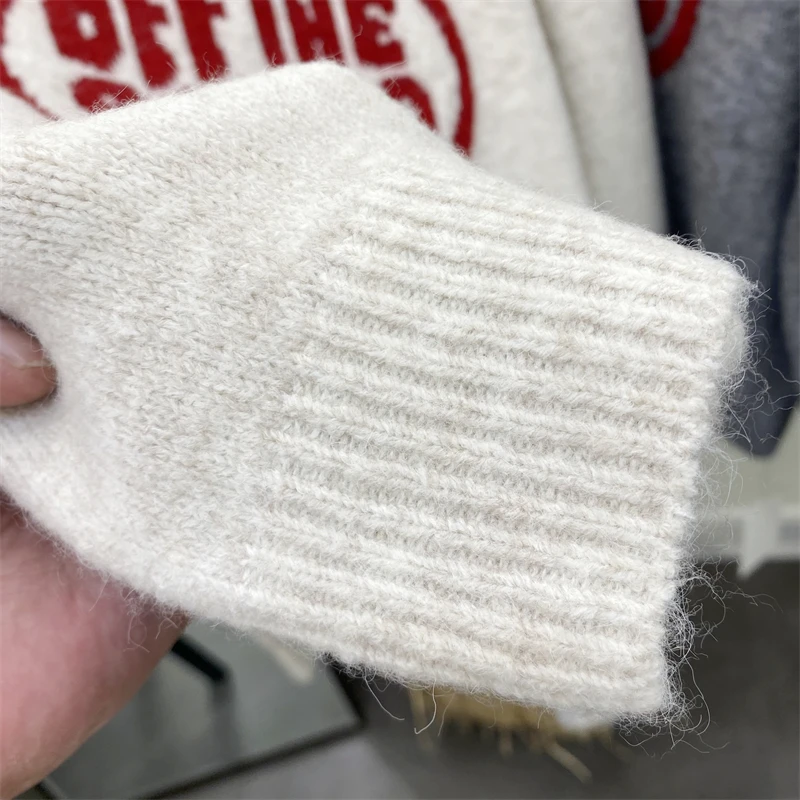 Зимний вязаный свитер женский повседневный Y2k ретро-дизайн теплый в стиле