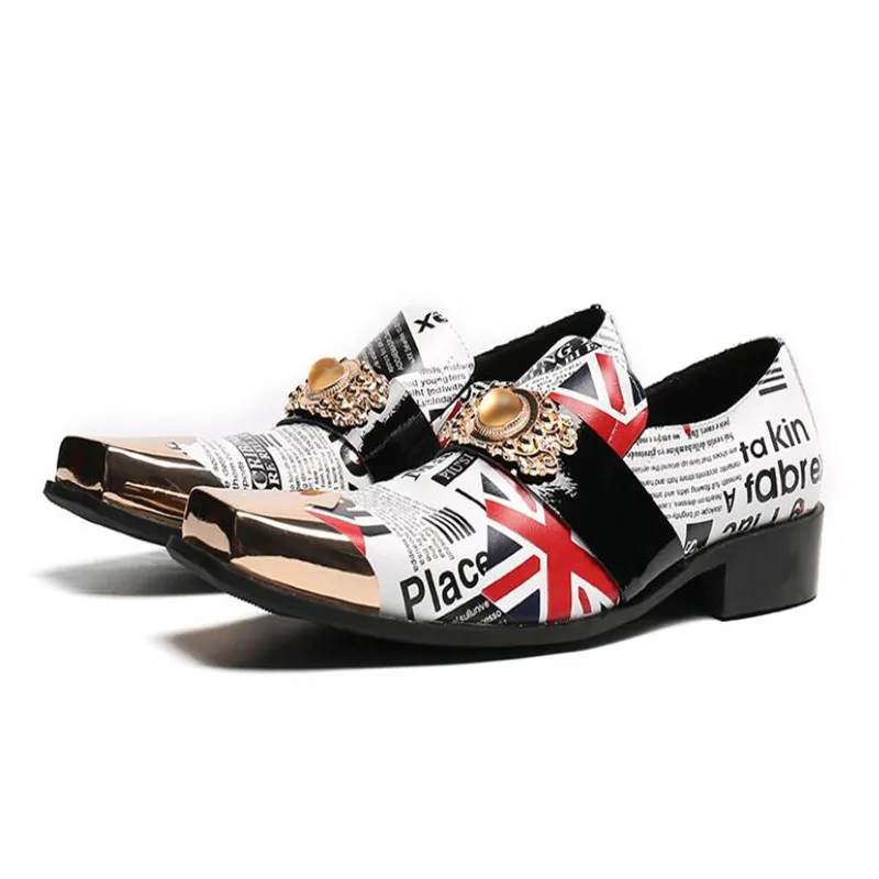 

Туфли мужские из натуральной кожи, роскошные свадебные, без застежки, металлический декор, деловые, стиль джентльмен, черные броги, белые