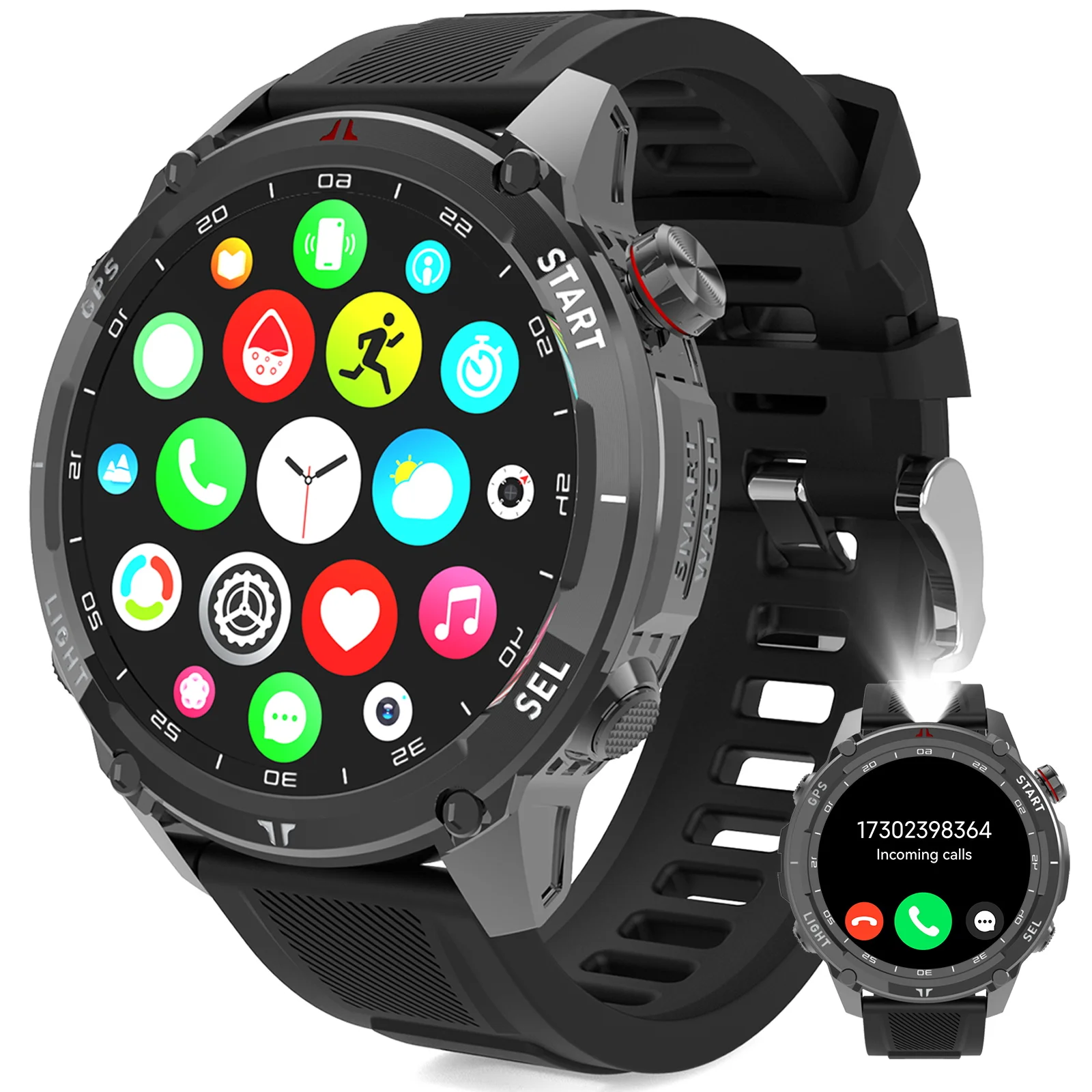 Фото Смарт-часы CHLEAF W10 для спорта с мониторингом здоровья, GPS, BDS, ГЛОНАСС, тройным спутниковым позиционированием, AMOLED-экраном с полным сенсорным управлением и возможностью настройки. №2