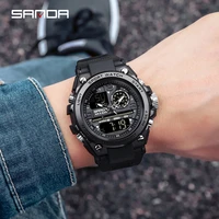 waterproof sport military wristwatch sanda 2021 top brand mens watches 5atm quartz watch for men clock relogio masculino