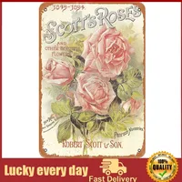 Bit SIGNSHM 1849-1894 Scott's Roses Retro Metal Tin Sign Plaque Poster Wall Decor Art Shabby Chic Gift Suitable for Indoor