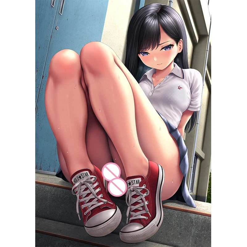 

Print Canvas Game red flat shoes student Nude Sexy Girl Art Poster 40x60 50x70 60x90 Custom Living Room Bedroom Hanging Picture