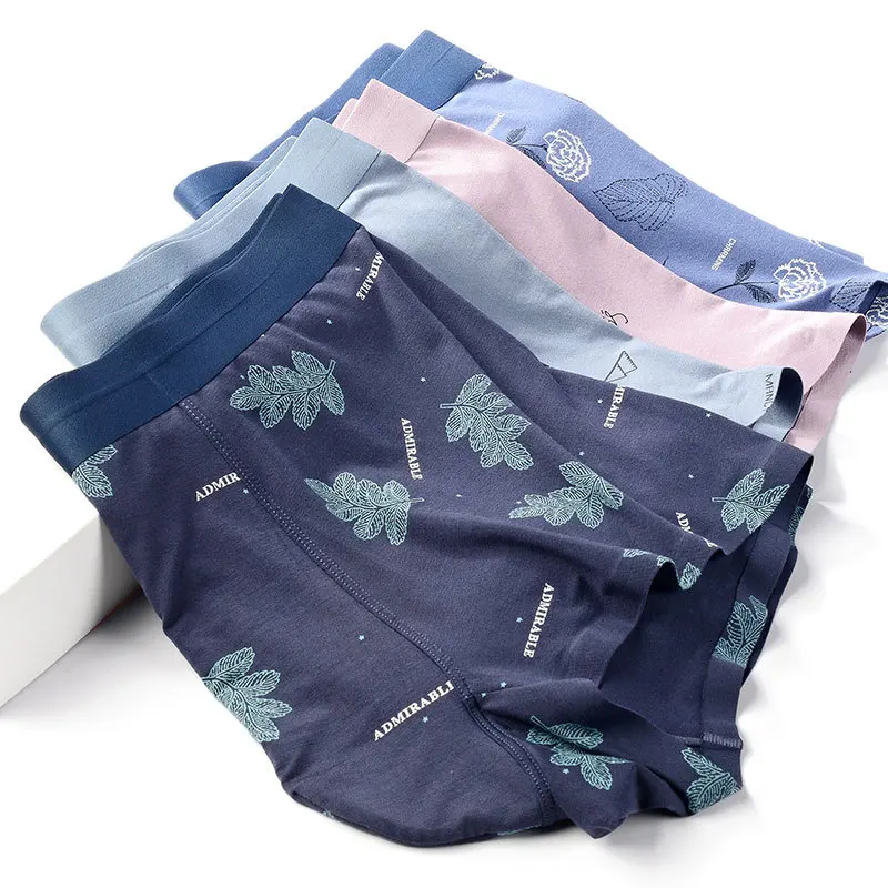 

Xiaomi Printed traceless flat Leggings men's modal underwear one piece breathable medium waist quarter pants