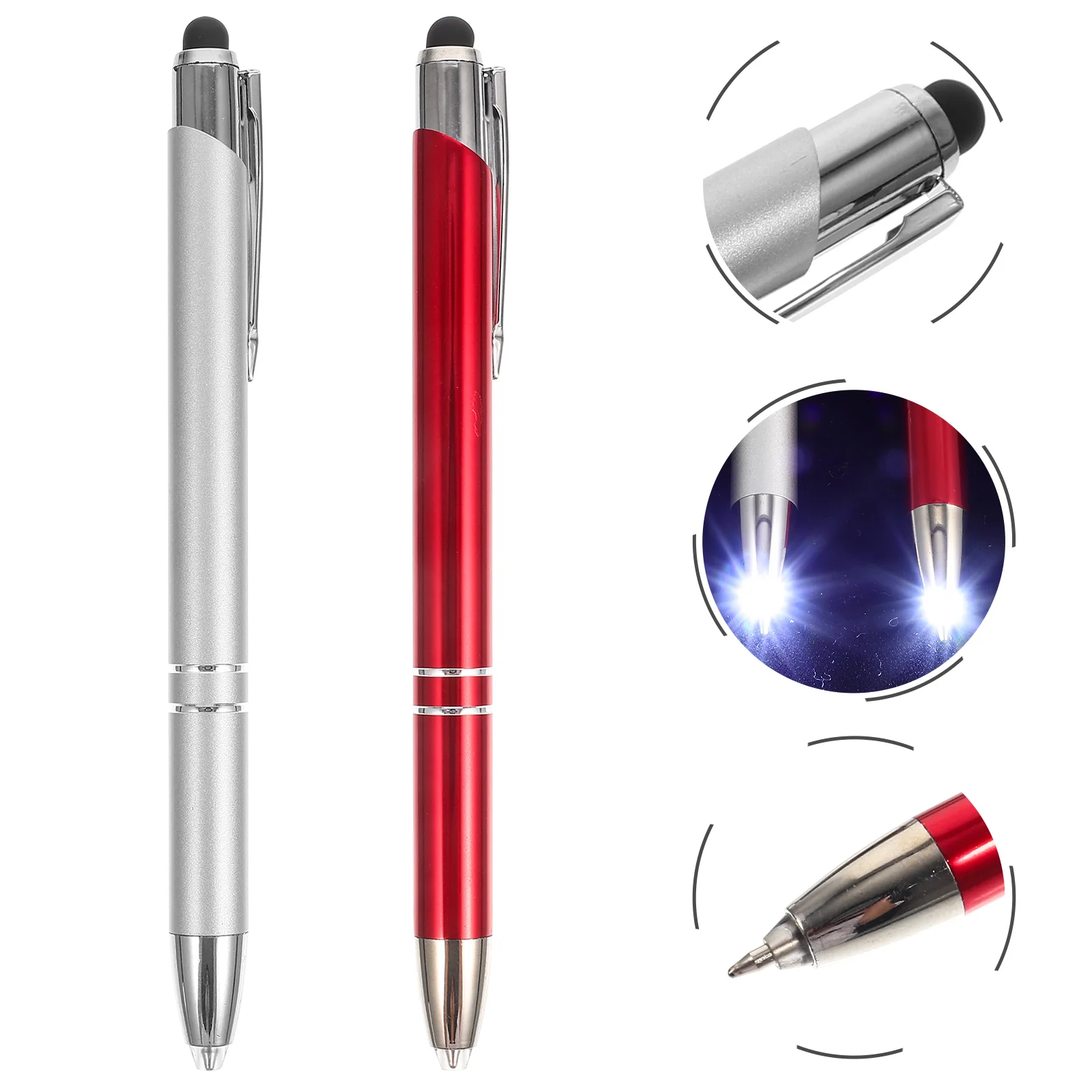 

Pens Touch Screen LED Metal Ballpoint Pen With Light LED Light Pens Office Stationery Gift School Supplies Wholesale