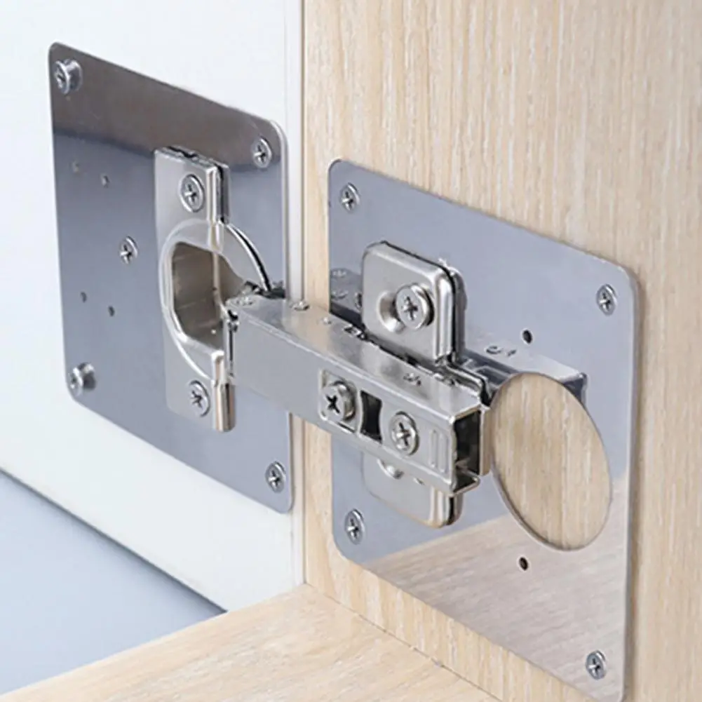 

Sturdy Hinge Repair Mount Practical Hinge Repair Plate Flake Shape Kitchen Cupboard Door Hinge Repair Plate Easy to Install