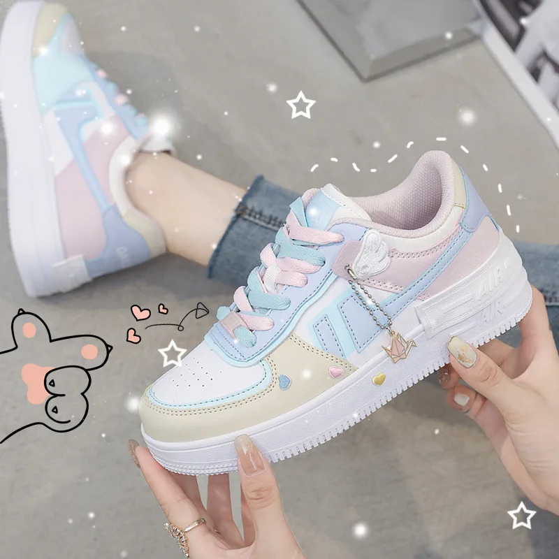 

Women's Shoes Korean Edition 2022 Spring and Autumn Student Macaron Small White Shoes Platform Sneaker