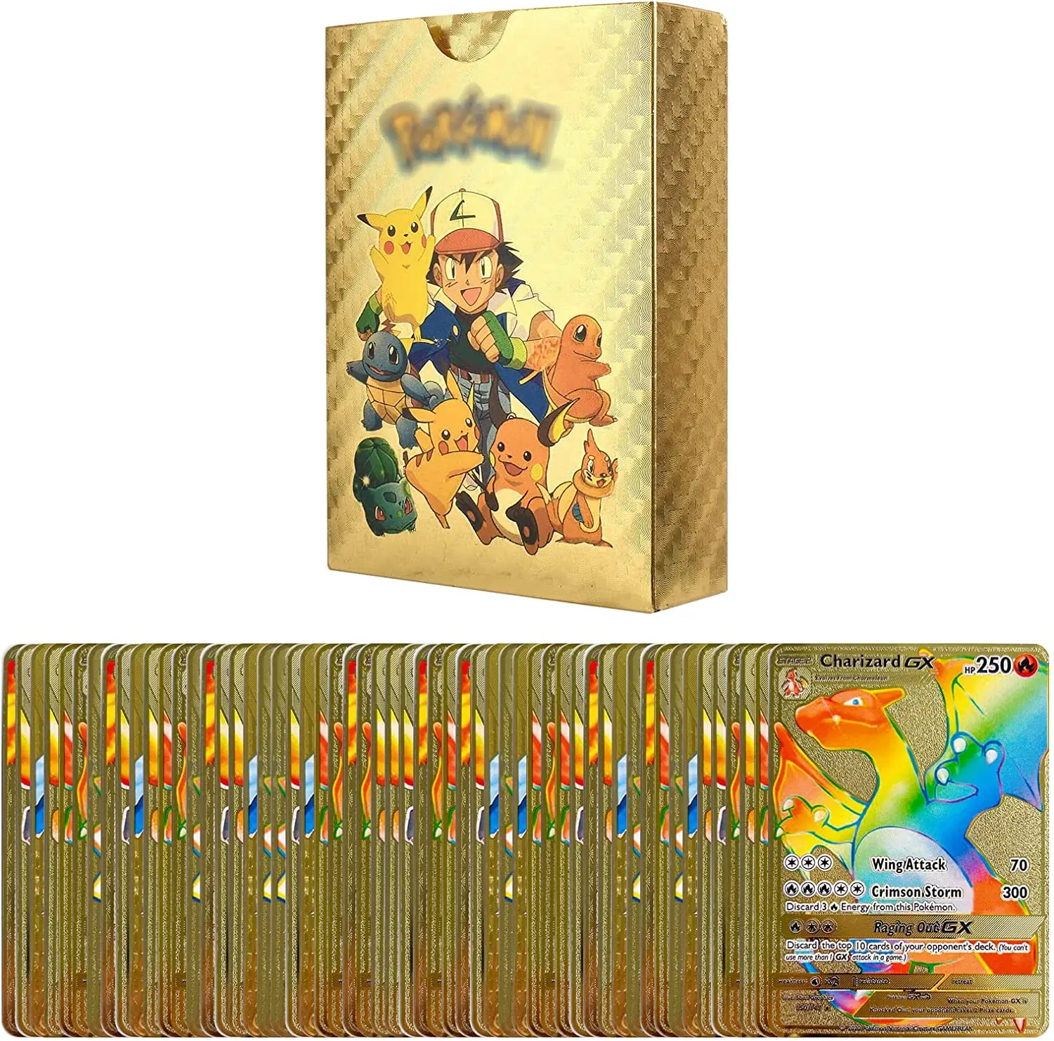 

New 5-55pcs Pokemon Cards Gold Silver Vmax GX Card Charizard Pikachu Rare Collection Battle Trainer Card Box Child Toys Gift