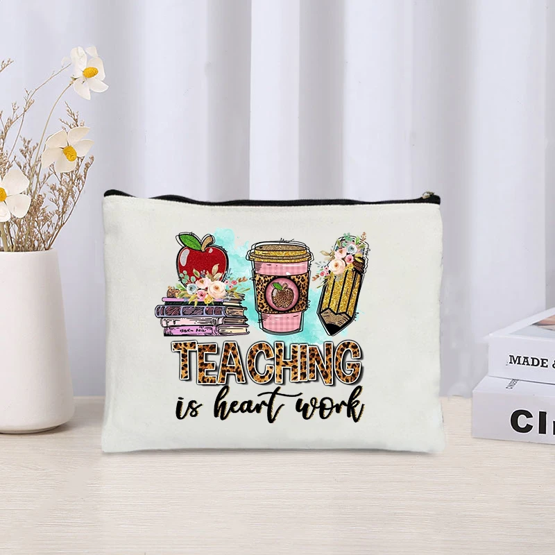 Модная сумка для макияжа с принтом подарок маме учителю Женский дорожный