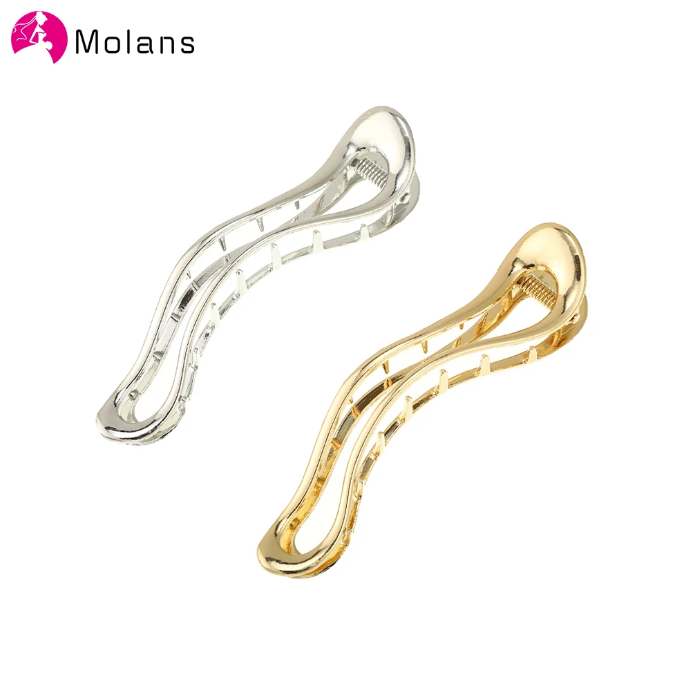 

Женские золотистые металлические заколки для волос Molans, минималистичные заколки для волос, новые аксессуары для волос, головные уборы