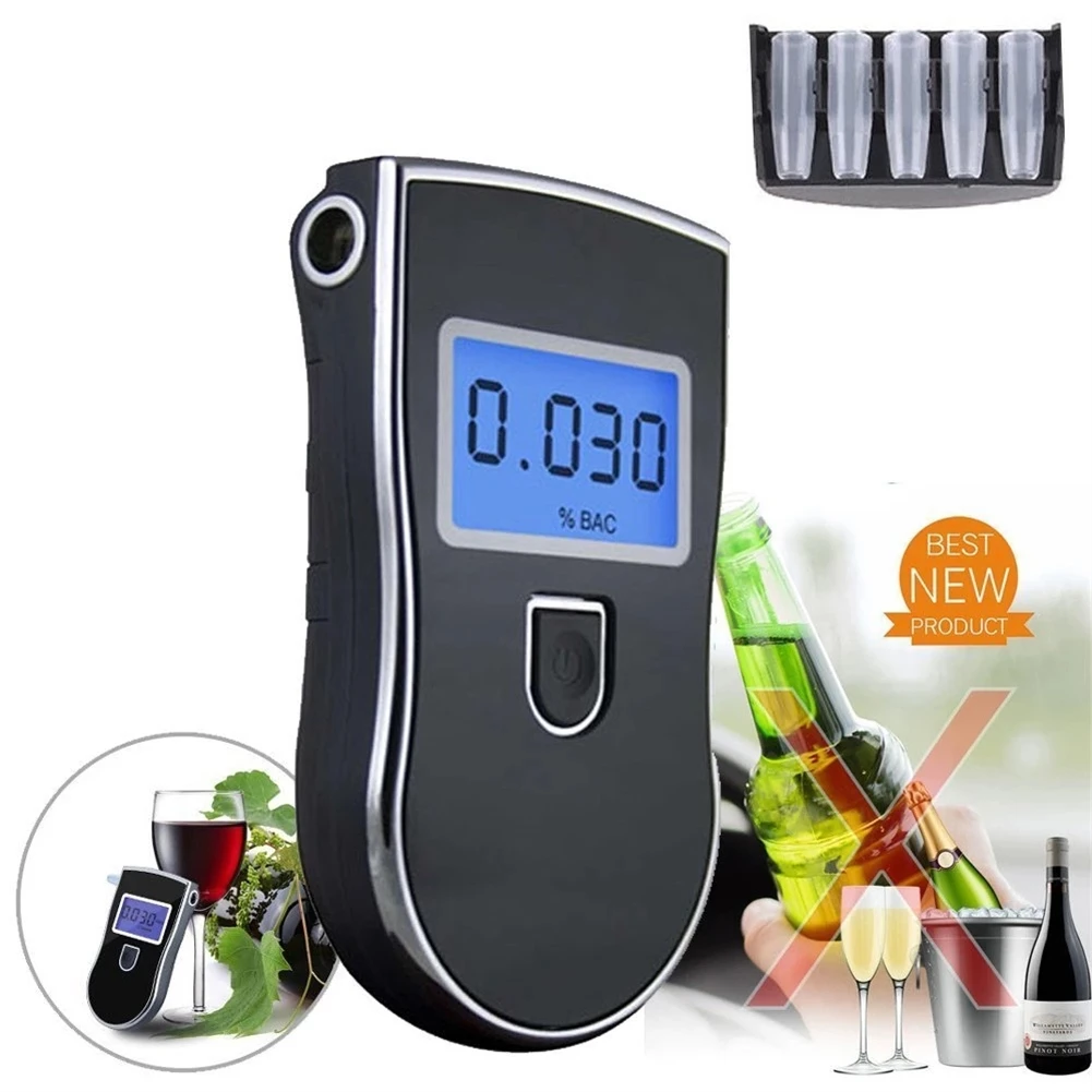 

2022 NEW AT-818 Professional Police Digital Breath Alcohol Tester Breathalyzer Analyzer Detector Portable Alcohol Breath Tester