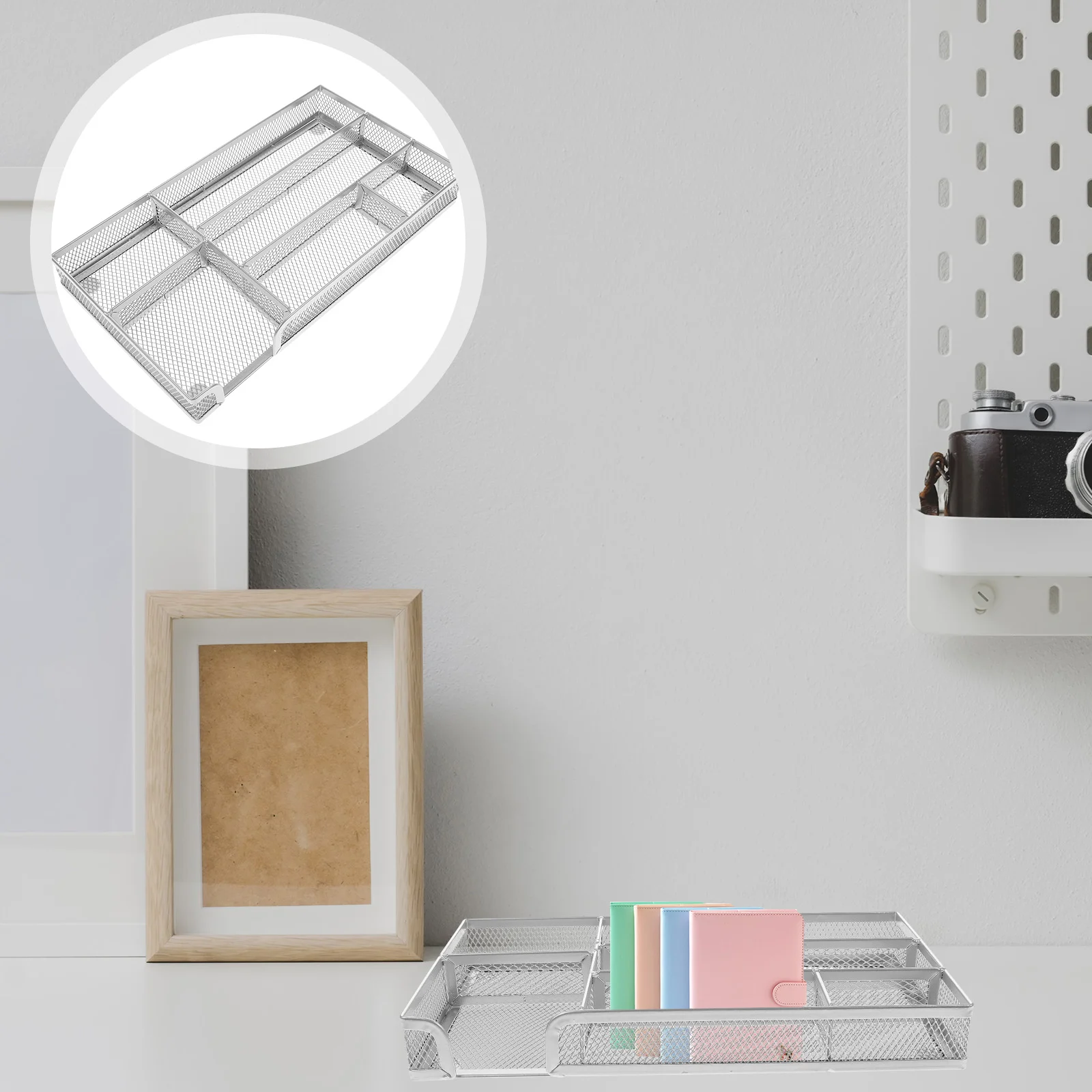 

Stationery Office Drawer Organizer Desktop Storage Organizer Office Drawer Tray Organizer Metal Mesh Drawer