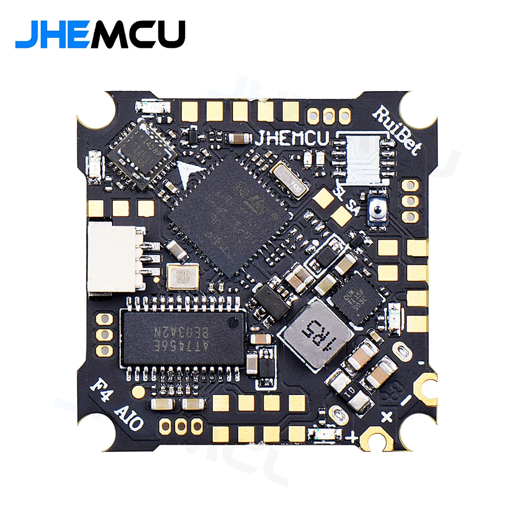 JHEMCU Ruibet F4AIO F411 Контроллер полета BLHELIS 12A 4 в 1 ESC 1-2S 25.5X25.5mm для радиоуправляемого FPV Фристайл Tinywhoop Cinewhoop Дрон