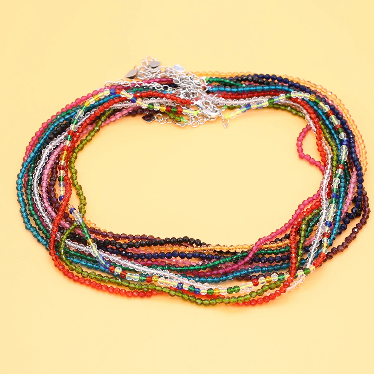 

Natural Stone Shiny Necklace Loose Round Faceted Green Red Crystal Bead for Women Trendy Necklace Jewelry Reiki Healing Gifts