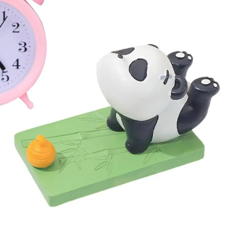 

Cute Phone Holder Resin Panda Shape Phone Stand Decorative Portable Desktop Ornaments With Proper Height For Night Table Bedroom
