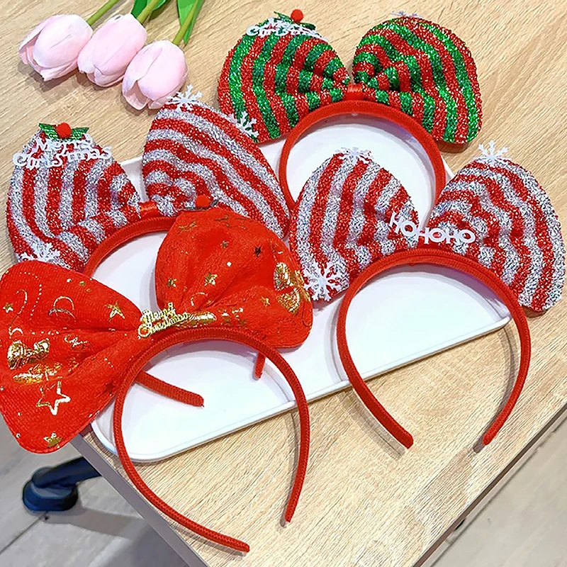 2024 детская повязка на голову Рождество косплей мультяшный лось снежинка бант для