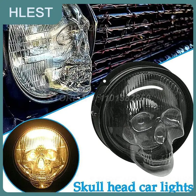 

Skull Headlight Covers 5.75/7inch Practical Lampshade Durable Bulb Cover Car Supplies Car Headlight Covers Multifunctional Funny