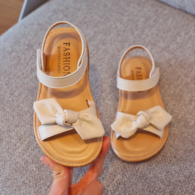 

Casual Butterfly-knot Non-slip Soft Kid Toddler Baby Shoes Summer Korean Little Children's Girls Princess Open Toe Beach Sandals