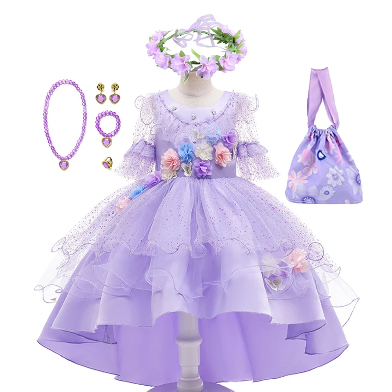 Princess Encanto Dolores Pepa Cosplay Costume Isabela Dress Up Kids Outfits Helloween Carnival Mirabel Girls Clothes Vestidos