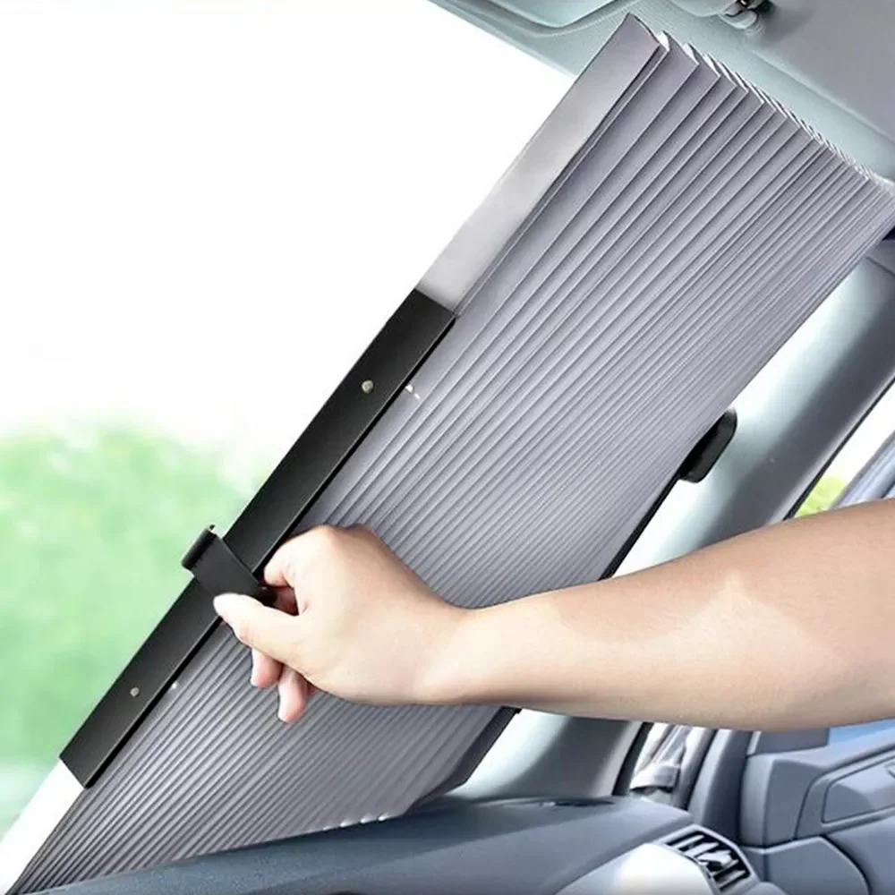 Retractable Windshield Anti-UV Car Window Shade Car Front Sun Block Auto Rear Window Foldable Curtain Sunshade 46-70CM