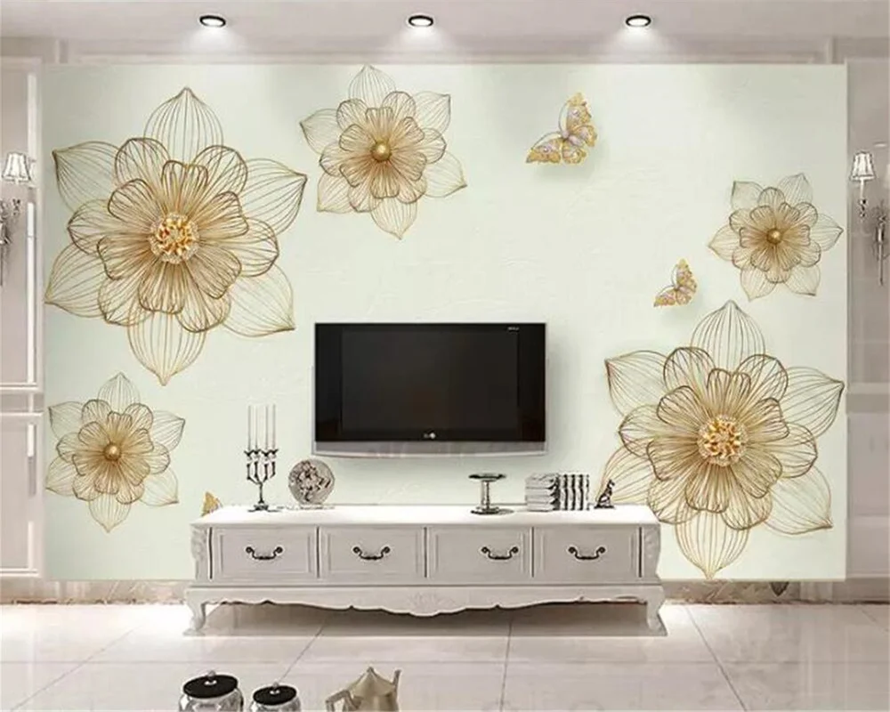 

beibehang Custom large wallpaper 3d mural modern simple papel de parede jewelry flowers TV wall decoration painting 3d wallpaper