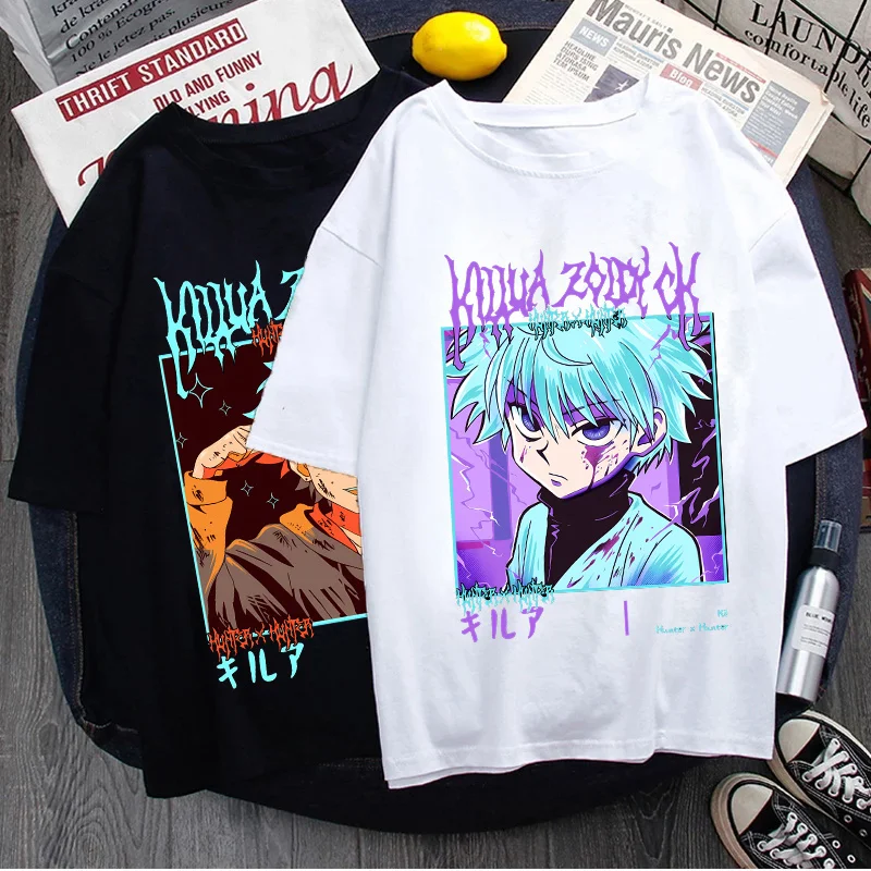 

Anime Hunter X Hunter Killua Zoldyck T-shirt Men Women Harajuku Kurapika Tshirt Anime Hisoka T Shirt Graphic Top Tees Male 90s