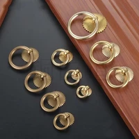 antique brass furniture cabinet drawer ring pulls gold kitchen cupboard door knobs handles pure copper